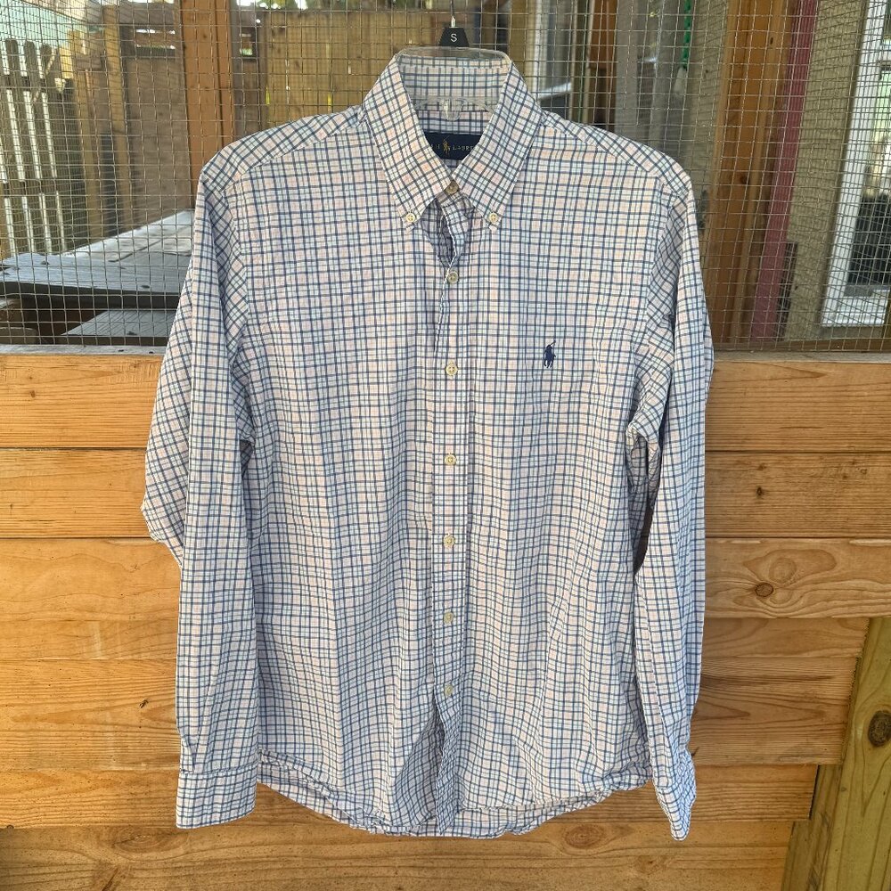 RALPH LAUREN Men's Small Classic Button Down Oxford Shirt Long Sleeve Preppy